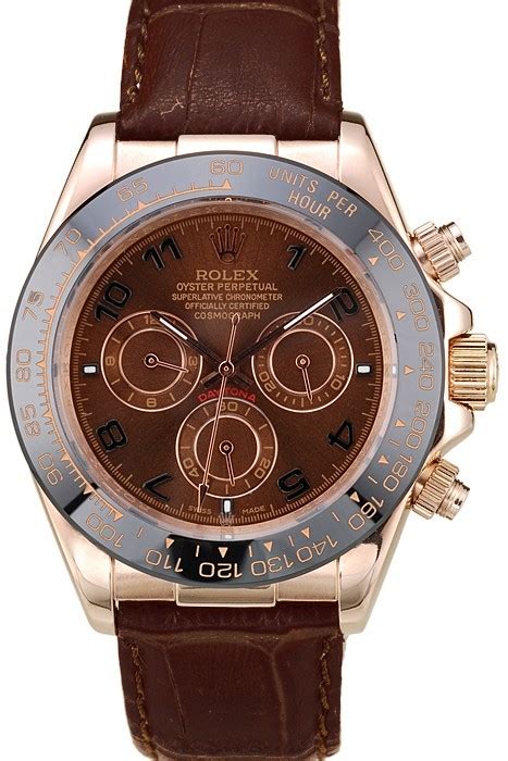 rolex daytona rose gold case brown dial brown leather strap|bob's Rolex rose gold.